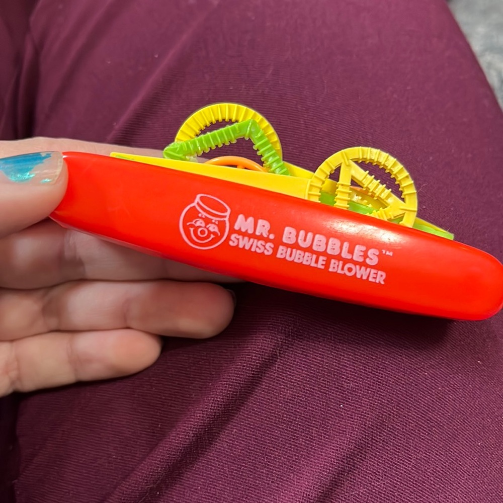 RED Mr. BUBBLES Swiss Bubble Blower Tootsie Toy Novelty Vtg 1980s